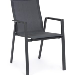 Sedia Krion Antracite Con Braccioli