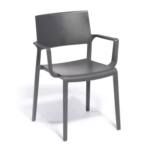 Sedia Lilibet Con Braccioli Antracite