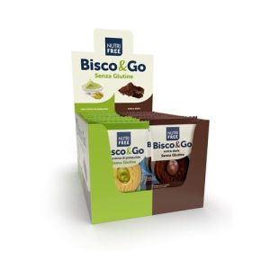 Bisco & Go Nutrifree biscotti farciti pistacchio e cioccolato fondente misti 2 gusti gluten free – gr.40 x 16 pezzi