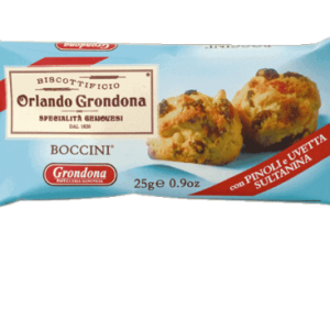 Biscotti boccini frolla con uvetta e pinoli Grondona monoporzioni – gr.25 x 30 pezzi