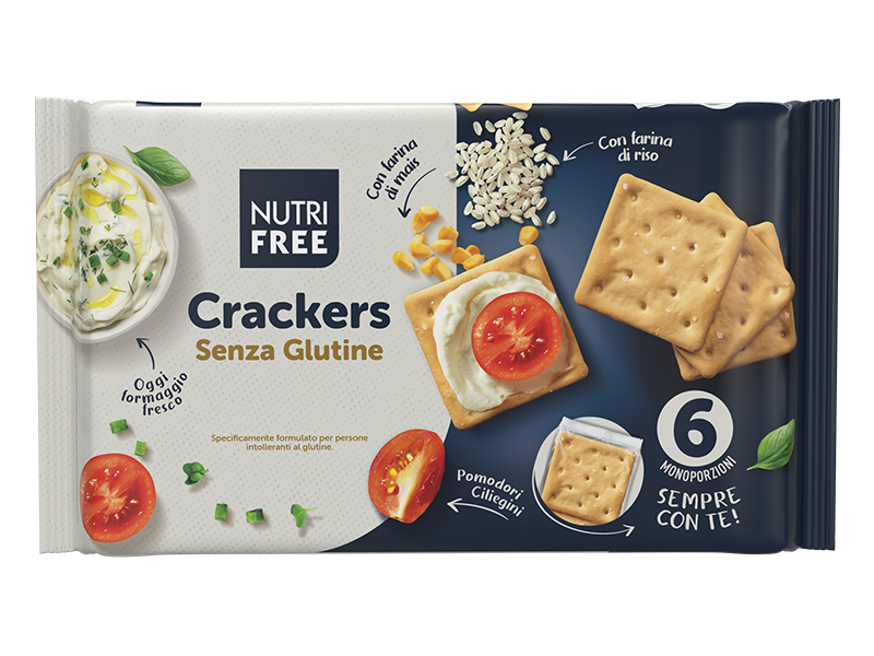 Cracker monoporzione Nutrifree gluten free – gr.33,4 x 6 x 10 pezzi (totale 60 pezzi)
