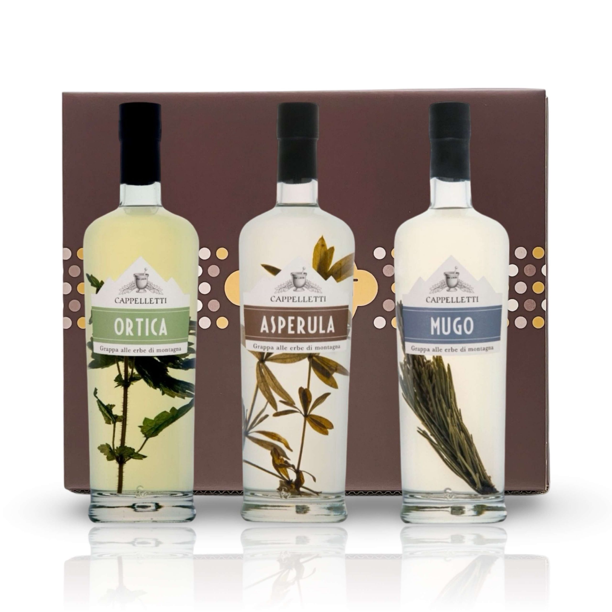 Grappa del Trentino Cappelletti Confezione Regalo Pasquì Tris Degustazione - immagine 2