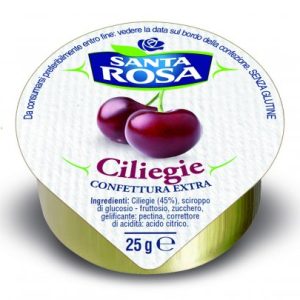 Confettura extra Santa Rosa ciliegie senza glutine monoporzioni alluminio hotel – gr. 25 x 120 pezzi