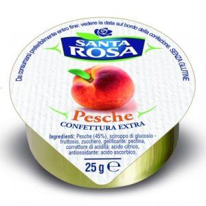 Confettura extra Santa Rosa pesche senza glutine monoporzioni alluminio hotel – gr. 25 x 120 pezzi