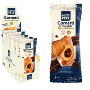 Cornetto al cioccolato Nutrifree monoporzione gluten free – gr.60 x 30 pezzi (6 display da 5 pezzi)