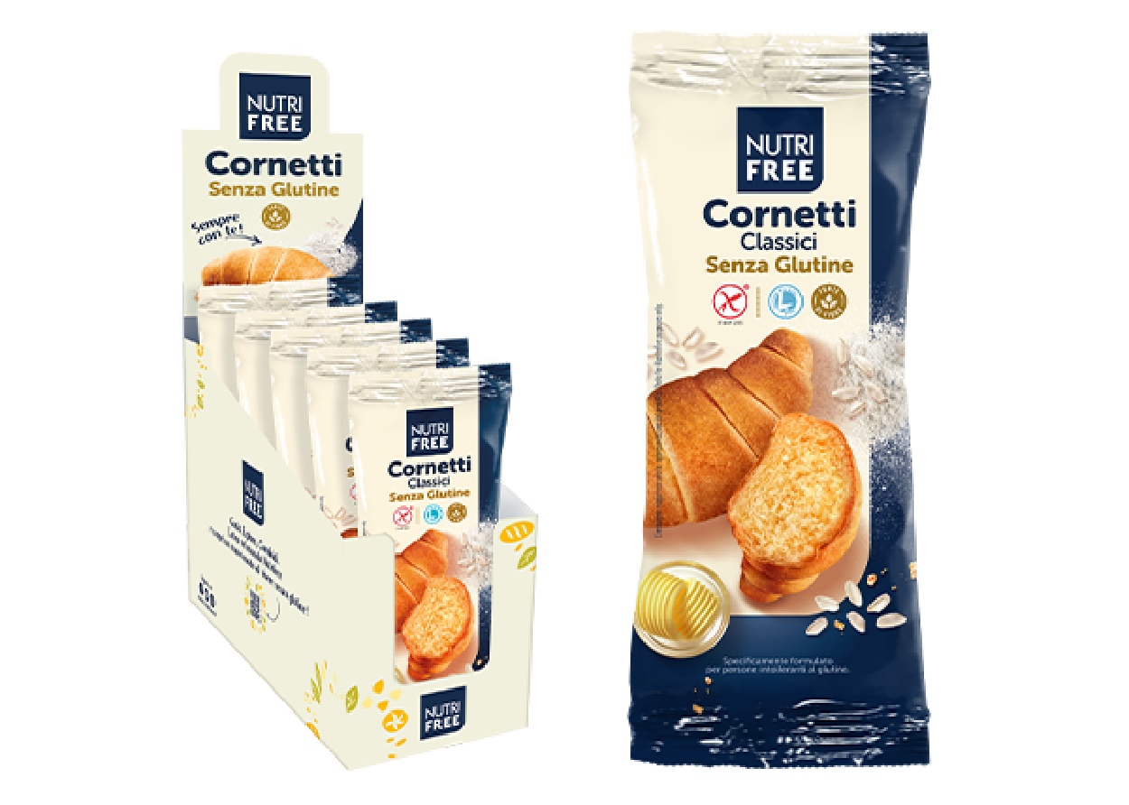 Cornetto classico Nutrifree monoporzione gluten free – gr.50 x 30 pezzi (6 display da 5 pezzi)