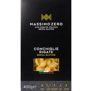 Conchiglie Rigate Massimo Zero senza glutine – gr.400 x 12 pezzi