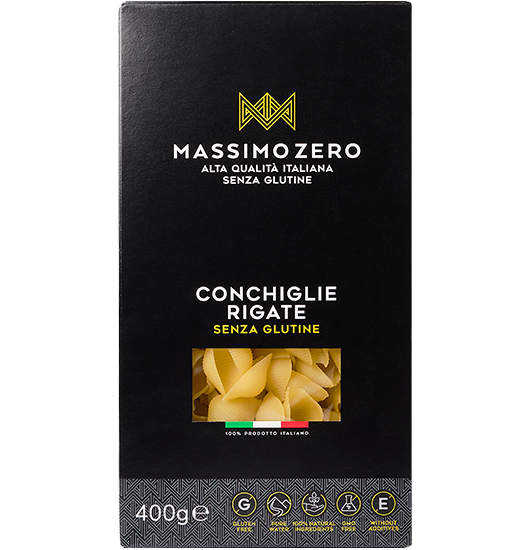 Conchiglie Rigate Massimo Zero senza glutine – gr.400 x 12 pezzi